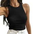 thumbnail image 1 of WRKEKC Racerback Tank Tops for Women Solid Color Crew Neck Sleeveless Crop Top Slim Fit Summer Tank Casual Lightweight, 1 of 6