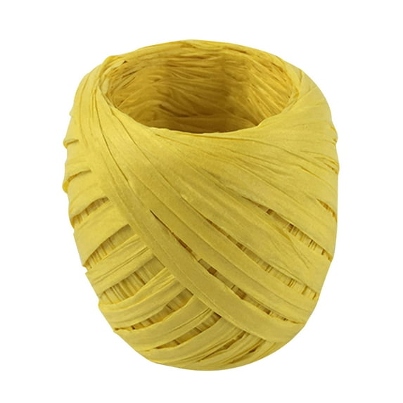 WRKEKC Room Decor Clearance Raffia String, 20M Raffia Ribbon for Wrapping Packing Birthday Gift Hamper & Box Yellow
