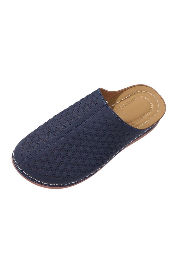 Sandals for Women Solid Color Closed Toe Slides Elevated Wedge Mules Casual Versatile Thick Sole Footwear