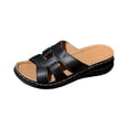 thumbnail image 1 of WRKEKC Sandals for Women Wide Width Thick Sole Lightweight Soft Sole Beach Wedge Heel Slides Spring Summer Casual Footwear, 1 of 8