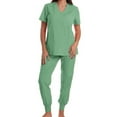 thumbnail image 1 of WRKEKC Scrubs for Women 2 Piece Sets for Women Comfortable Short Sleeve V-Neck Top and Pants Set for Hospital Medical Work Fall Outfits, 1 of 2