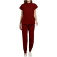 thumbnail image 1 of WRKEKC Scrubs for Women Solid Color Casual Short Sleeve Round Neck Top with Pocket Pants for Medical Nursing Work Uniform, 1 of 4
