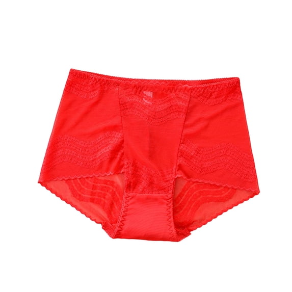 WRKEKC Seamless Underwear for Women High Waist Hollow Out Breathable Plus Size Tummy Control Butt Lifting Mesh Cotton Gusset Panties
