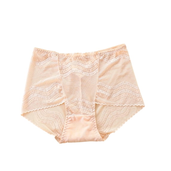 WRKEKC Seamless Underwear for Women High Waist Hollow Out Breathable Plus Size Tummy Control Butt Lifting Mesh Cotton Gusset Panties