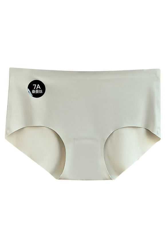 Seamless Underwear for Women Summer Thin Silk Seamless Mid Waist High Elasticity Hug Butt Breathable Solid Color
