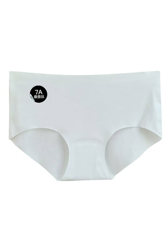 Seamless Underwear for Women Summer Thin Silk Seamless Mid Waist High Elasticity Hug Butt Breathable Solid Color