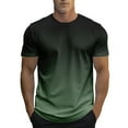 thumbnail image 1 of WRKEKC Short Sleeve Shirts for Men Short Sleeve Round Neck Gradient Print Top T Shirt Casual Shirt Graphic for Casual Outfits, 1 of 4
