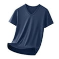 thumbnail image 1 of WRKEKC Short Sleeve Shirts for Men Summer Casual Solid Color V-Neck Mesh Top T Shirt Short Sleeve V-Neck Casual Shirt Breathable, 1 of 9