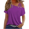 thumbnail image 1 of WRKEKC Short Sleeve Shirts for Women Solid Color Double Strap Short Sleeve Loose Tank Top Breathable Material Casual Style, 1 of 5