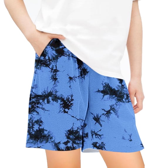 WRKEKC Shorts for Boys Tie Dye Pattern with Side Pockets Casual Everyday Shorts Comfortable for 5-14 Years