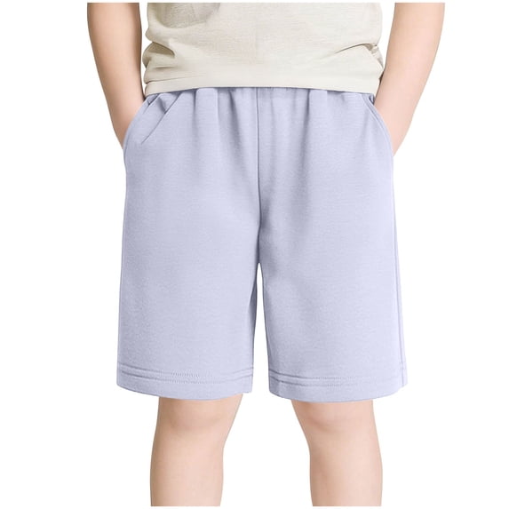 WRKEKC Shorts for Boys and Girls Solid Color School Pants Lightweight Casual Versatile Loose 5 Inch Inseam 2-15 Years