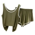 thumbnail image 1 of WRKEKC Silk Pajamas for Women Loose Solid Color Vest Top Short Pant Modal Vest Loungewear Set Sleepwear Set for Women Home Outfit, 1 of 3