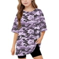 thumbnail image 1 of WRKEKC Summer Boys T Shirts Camo Print Loose Fit Round Neck Short Sleeve Casual Streetwear for 5-15 Years, 1 of 9