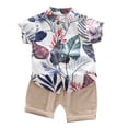 thumbnail image 1 of WRKEKC Summer Outfits for Girls, Baby Girl Outfits, Shirts For Kids Short Sleeve Graphic Solid Thin Shirt Casual For 3-11 Years Boy Children's Short Sleeve Shirt Pants, 1 of 3