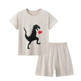 thumbnail image 1 of WRKEKC Summer Outfits for Girls, Baby Girl Outfits, Children's Short Sleeve Set Baby's Summer T-shirt Two-piece Set Sports and Casual Clothes, 1 of 4