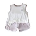 thumbnail image 1 of WRKEKC Summer Outfits for Girls, Baby Girl Outfits, Trendy Girl Casual Sleeveless Round Neck Shorts Printed Set Breathable and Cool, 1 of 3