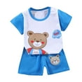 thumbnail image 1 of WRKEKC Summer Outfits for Girls, Baby Girl Outfits, Trendy Girls' Casual Short Sleeve Round Neck Collar Botton Printed Short Pants Sets, 1 of 3