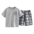 thumbnail image 1 of WRKEKC Summer Outfits for Girls Short Sleeve Round Neck Floral Print Loungewear Set Comfortable for 3-16 Years, 1 of 9