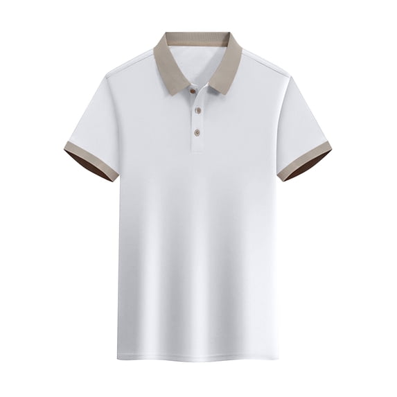 WRKEKC Summer Shirts for Men Lapel Casual Solid Color Button Short Sleeve Lapel Top Casual Shirt Lightweight Comfortable Summer