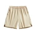 thumbnail image 1 of WRKEKC Summer Shorts for Men Solid Color Casual Loose Pocket Lining Drawstring Elastic Waist Shorts 5-Inch Inseam with Comfortable Fit, 1 of 5