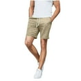 thumbnail image 1 of WRKEKC Summer Shorts for Men Solid Color Fashion Casual Beach Shorts 5-Inch Inseam with Comfortable Fit and Elastic Waist for Vacation Wear, 1 of 6