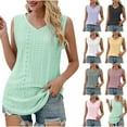 thumbnail image 1 of WRKEKC Womens Tank Tops Casual V Neck Perforated Solid Color Sleeveless Loose Fit Tank Top for Daily Wear and Summer Errands, 1 of 5