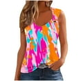 thumbnail image 1 of WRKEKC Summer Tank Tops for Women Print Sleeveless Loose Fit V-Neck Cami Racerback Tank Breathable Daily Lounge Top, 1 of 4