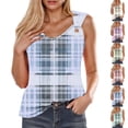 thumbnail image 1 of WRKEKC Womens Cami Tank Tops Plaid Print Single Strap V Neck Sleeveless Tank Top for Daily Styling Casual Outings and Summer Looks, 1 of 5