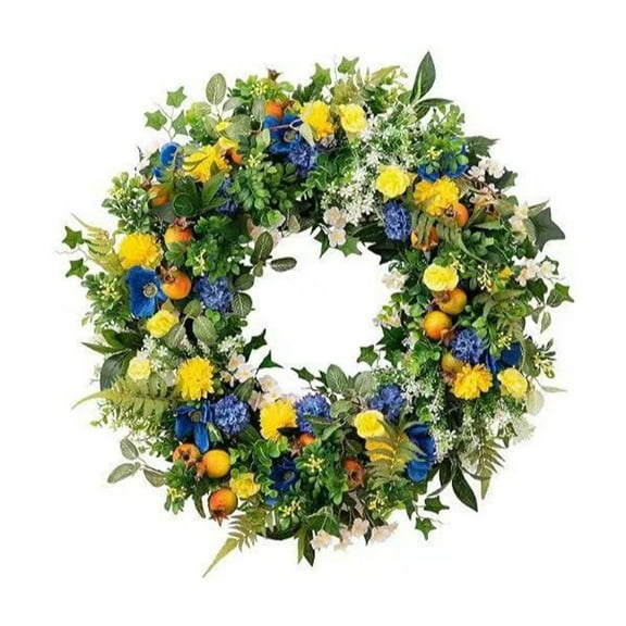 WRKEKC Summer Wreaths for Front Door, Garden Decor for Outside Summer Wreath, Halloween Decorations Wreaths for Front Door for Home Courtyard Party Indoor Outdoor Green