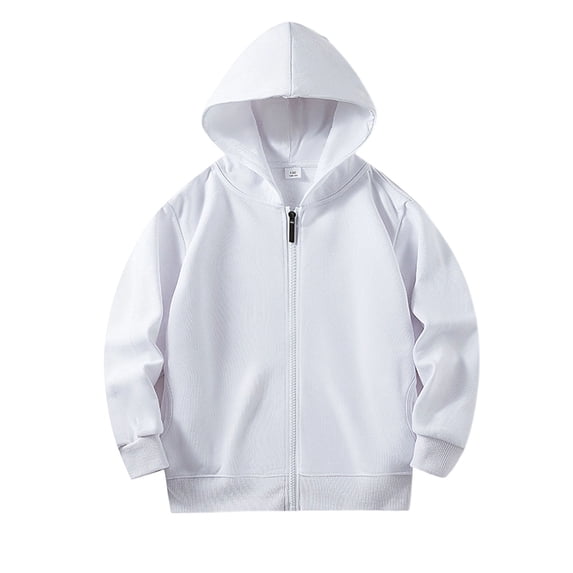 WRKEKC Sweaters for Girls Hooded Sweatshirt Solid Color Long Sleeve Pullover with Drawstring Hood and Pouch Pocket Casual Versatile for 1-11 Years