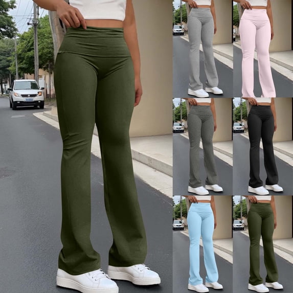 WRKEKC Sweatpants for Women, Casual Pants for Women, Ladies' Casual Solid Color Elastic High Waist Sports Pants Long Sweatpants