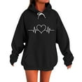 thumbnail image 1 of WRKEKC Sweatshirts for Women Winter Heart Print Casual Loose Hooded Sweatshirt with Pocket Drawstring Long Sleeve Fall Outerwear, 1 of 5