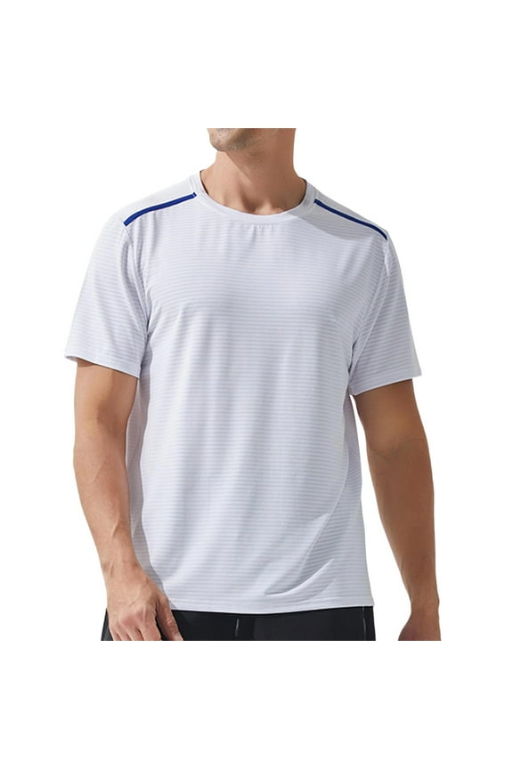 T-Shirts for Men Loose Fit Gym Running Workout Casual Clothing Breathable Moisture Wicking Top Short Sleeve Round Neck Shirt