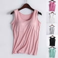 thumbnail image 1 of WRKEKC Womens Sleeveless Tank Tops Cami Tank Tops for Women Solid Color Crew Neck Built in Bra Sleeveless Tops No Underwire Comfortable for Layering and Lounging, 1 of 4