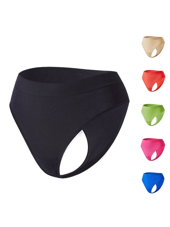 Thongs for Women Plus Size Seamless Elastic T String Solid Comfort Low Rise Breathable Bikini Thong Soft Wear