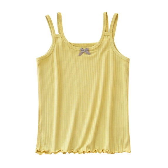 WRKEKC Toddler Girls Summer Tank Tops, Casual Tank for Girls, Girls' Summer Casual Solid Color Comfortable Breathable Round Neck Camisoles Vest Tank
