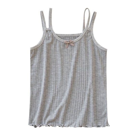 WRKEKC Toddler Girls Summer Tank Tops, Casual Tank for Girls, Girls' Summer Casual Solid Color Comfortable Breathable Round Neck Camisoles Vest Tank