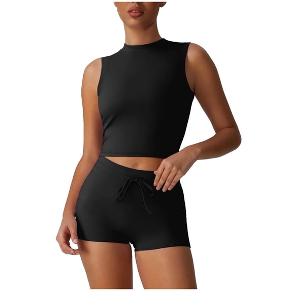 WRKEKC Two Piece Sets for Women Yoga Workout Set with High Waist Top and Pants for Outdoor Casual and Fitness Exercise