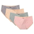 thumbnail image 1 of WRKEKC Underwear Women Pack 4 PC Women Fall Winter Plus Size Breathable Maternity Panties Low Waist Belly Support Solid Cotton, 1 of 2