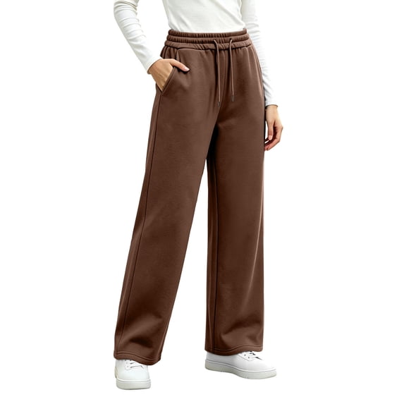 WRKEKC Wide Leg Sweatpants for Women Elastic Waistband Loose Fit Casual Athletic Trousers Soft Comfortable Bottoms with Pockets for Workout and Daily Outfits