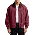 thumbnail image 1 of WRKEKC Windbreaker Jackets for Men Colorblock Cargo Washed Vintage Lapel Full Zip Long Sleeve Loose Casual Fall Winter Outerwear Jacket Coat, 1 of 9