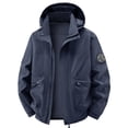 thumbnail image 1 of WRKEKC Windbreaker Jackets for Men Detachable Hood Long Sleeve Zip-Up Outerwear With Zipper Pockets for Hiking and Cycling, 1 of 7