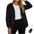 thumbnail image 1 of WRKEKC Windbreaker Jackets for Women Solid Color Long Sleeve Zip Up Hooded Waterproof Windproof Rain Coat with Pockets, 1 of 5