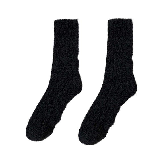 WRKEKC Winter Fuzzy Crew Socks for Men and Women Coral Fleece Thickened Warm Home Sleep Mid Calf Socks Textured Design