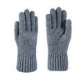 thumbnail image 1 of WRKEKC Winter Gloves Unisex Solid Color Fleece Lined Thick Knitted Wool Gloves for Men and Women Winter Warm Wear, 1 of 2