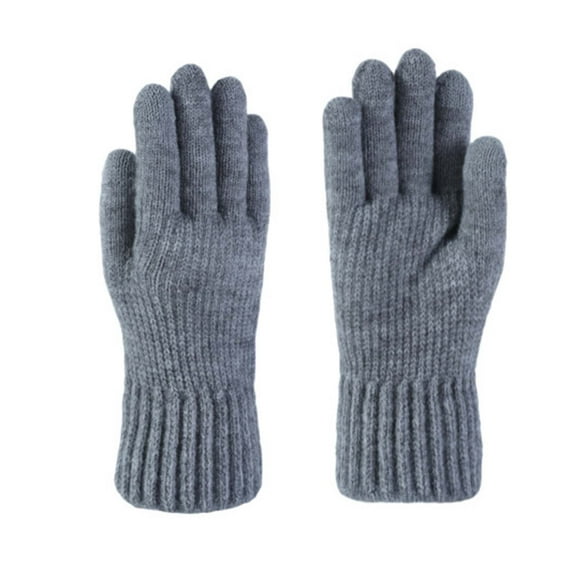 WRKEKC Winter Gloves Unisex Solid Color Fleece Lined Thick Knitted Wool Gloves for Men and Women Winter Warm Wear