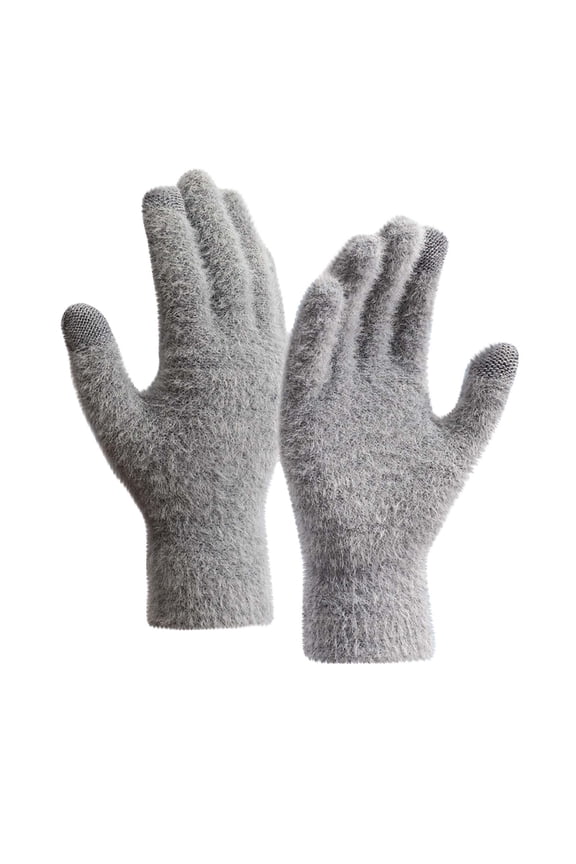 Winter Gloves Women Faux Mink Fur Lined Thick Cold Proof Touchscreen Gloves for Winter Unisex Daily Warmth