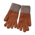 thumbnail image 1 of WRKEKC Winter Gloves for Women Fleece Lined Thickened Solid Color Touchscreen Mid Length Knit Jacquard Gloves Warm for Winter Outdoor Activities and Daily Wear, 1 of 4