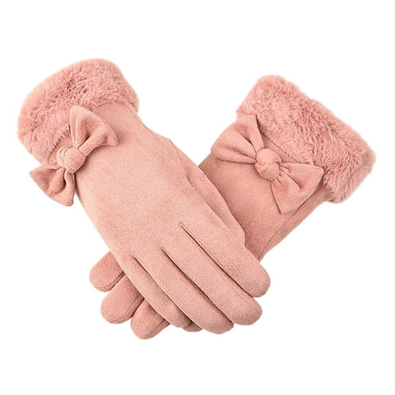 WRKEKC Winter Gloves for Women Solid Color Fleece Lined Touchscreen Cold Proof Warm Gloves for Women Fall Winter Daily Use