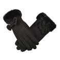thumbnail image 1 of WRKEKC Winter Gloves for Women Solid Color Fleece Lined Touchscreen Cold Proof Warm Gloves for Women Fall Winter Daily Use, 1 of 2